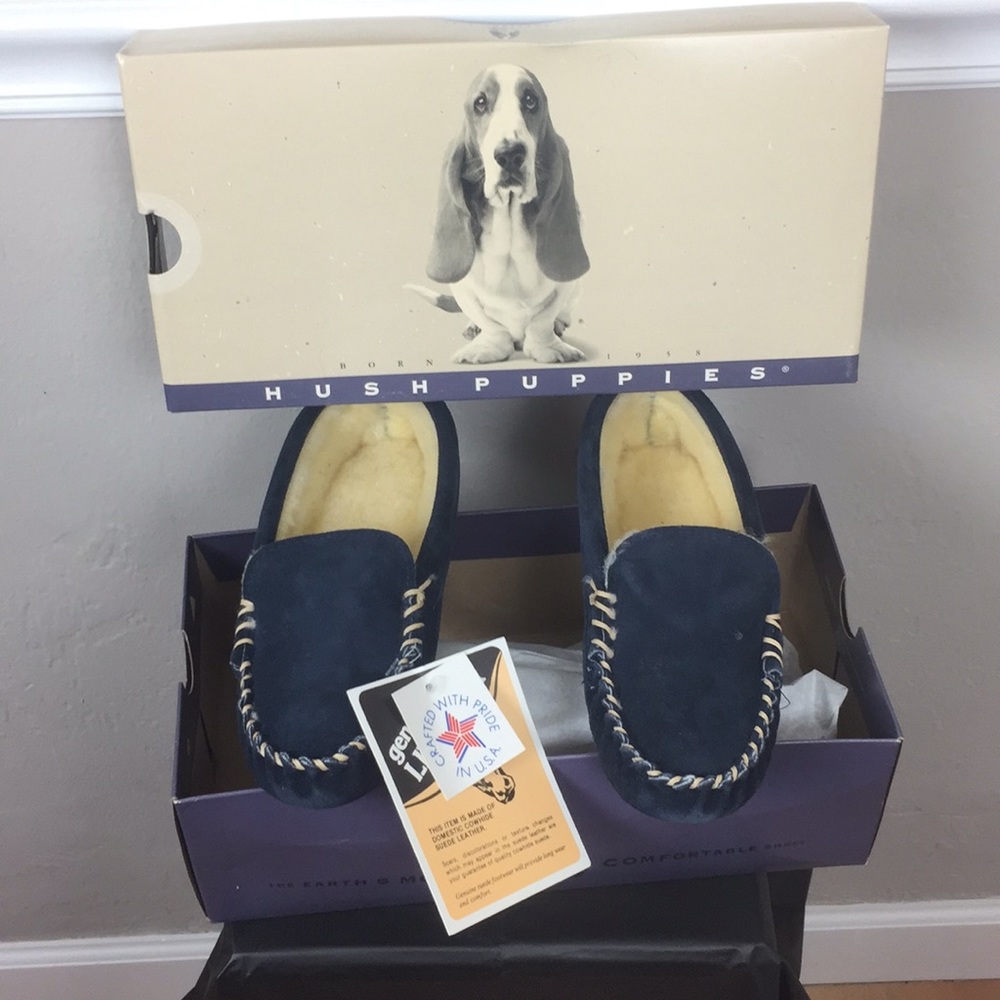 NIB HUSH PUPPIES SZ 7 M BLUE IN BOX VINTAGE COZY - Picture 2 of 8